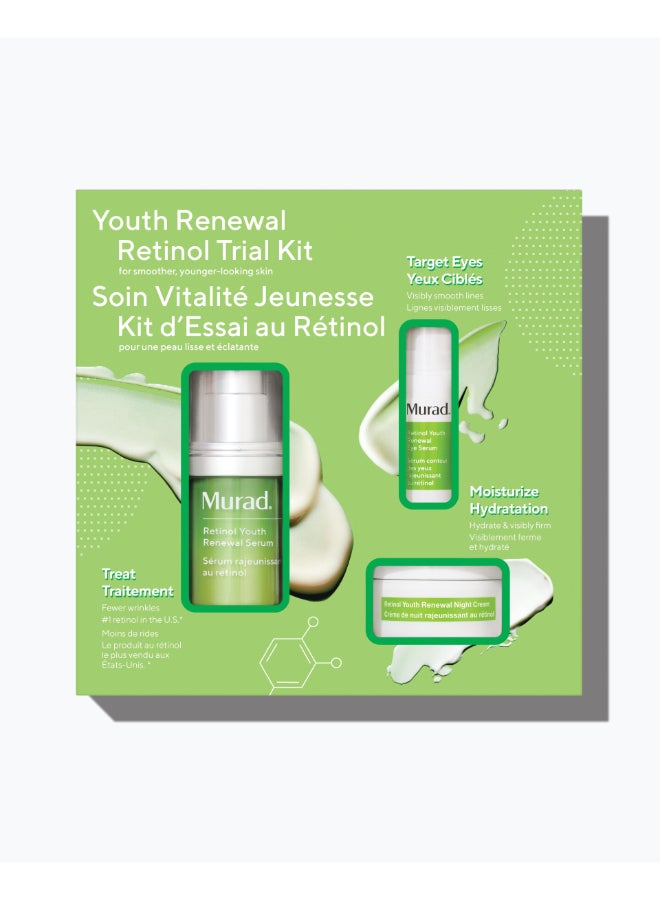 Murad Youth Renewal Retinol Trial Kit | 3-Step Anti-Aging Skincare Set with Retinol Serum, Firming Cream & Renewal Treatment | Reduces Fine Lines & Improves Skin Elasticity - Image 1